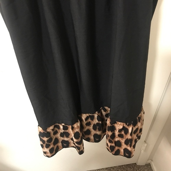 3/$15 Shein black leopard print spaghetti strap midi dress size 2XL - Picture 5 of 9